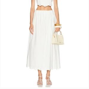 NWT POSSE Antoinette Skirt - Vintage White - Embroidered Eyelet Trim - S